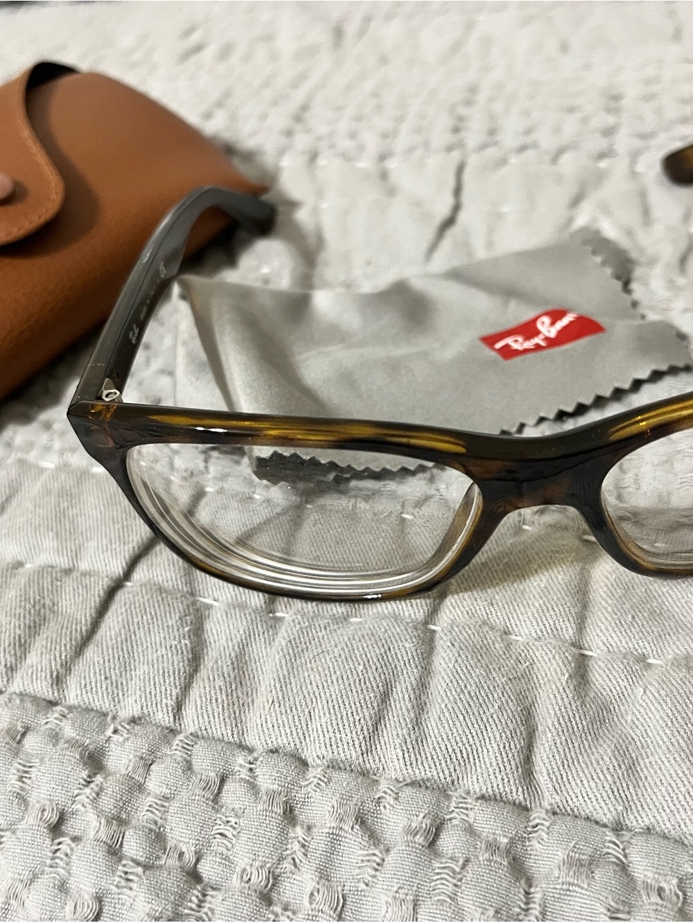 Ray-Ban Men’s Tortoise Shell Rectangular Optical Frames - Brown